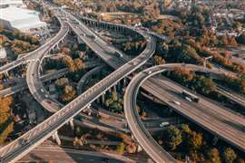 Birmingham's road network includes the complex Spaghetti Junction interchange