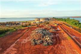 a view of the scrap metal from the Gove Refinery