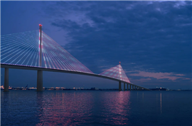 A digital image of Webuild's proposed design for the reconstruction of the collapse Francis Scott Key bridge