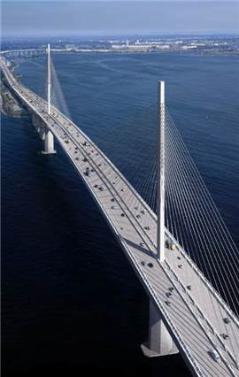 A digital image of Webuild's proposed design for the reconstruction of the collapse Francis Scott Key bridge