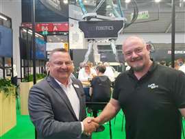 Rainer Rehn, Regional Sales Manager of ZenRobotics with Niklas Johansson, Managing Director of Biocare at the recent IFAT 2024 exhibition.