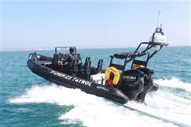 Ribcraft Fisheries Patrol vessel featuring twin four-cylinder DF175AP