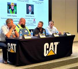 Members of the Caterpillar’s Construction and Technology Days panel (Image: Mitchell Keller)