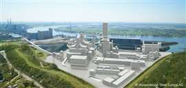 A 3D render of Thyssenkrupp's new plant in Duisburg, Germany
