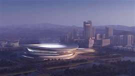 A 3D render of how the new stadium at the Hangzhou International Sports Centre will look