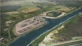 A digital rendering of the Port Arthur LNG export terminal phase 2