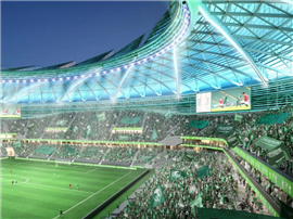 Interior view of the Aramco Stadium