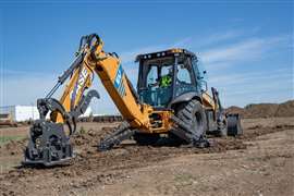 Case 580EV electric backhoe loader