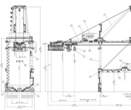 line drawing of new Stafford Crane Group STS crane