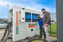 Photo of a battery energy storage system owned by rental company Boels. (Photo: Boels)