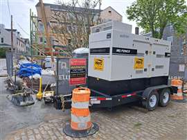 Photo of a Herc Rentals generator on residential building site in Nantucket, Massachusetts in the summer of 2024. (Photo: IRN)