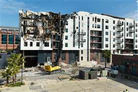 Emergency demolition of fire ravaged Jacksonville apartment block begins