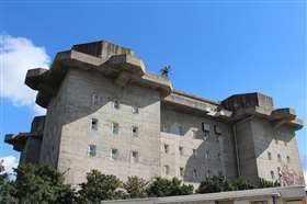 An example of the Second World War aboveground bunkers in Hamburg, Germany