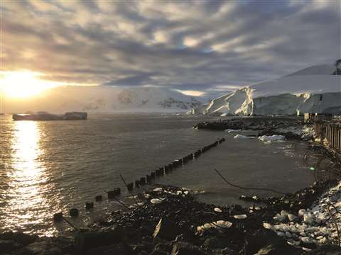 Deconstructed Rothera wharf.