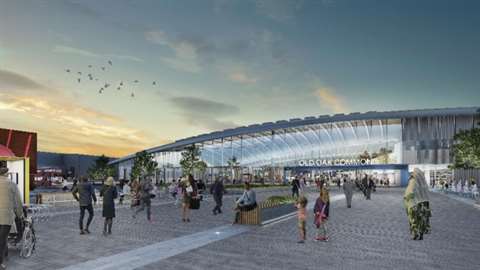 An artist impression of Old Oak Common station to be constructed by Balfour Beatty VINCI SYSTRA