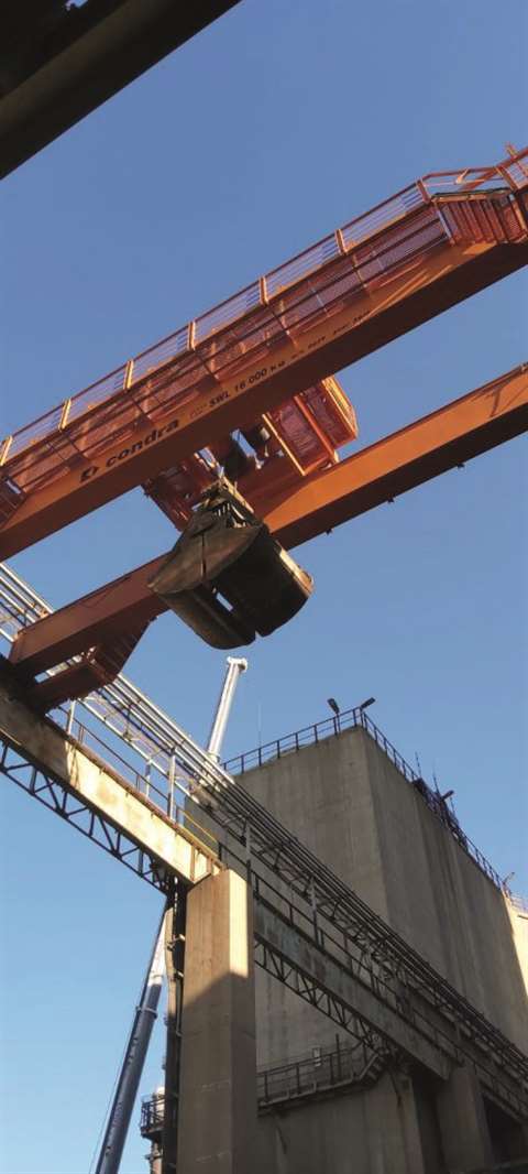 The fully-automated overhead crane from Condra Cranes and Hoists at Lonmin’s platinum mine in Marikana, near Pretoria, South Africa