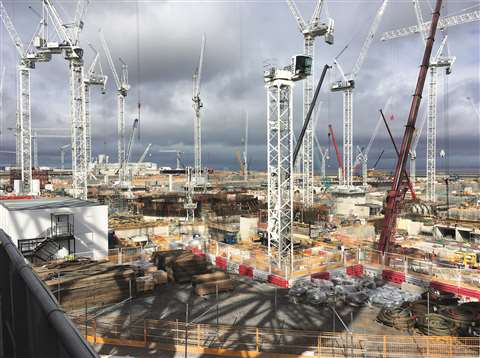 Up to 55 tower cranes will be on site