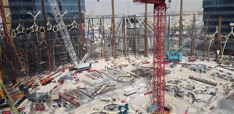 Sarens lifting the dome of the Expo 2020 Stadium in Dubai, UAE
