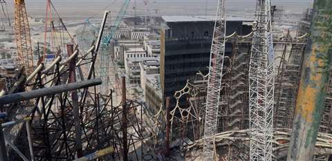 Sarens lifting the dome of the Expo 2020 Stadium in Dubai, UAE