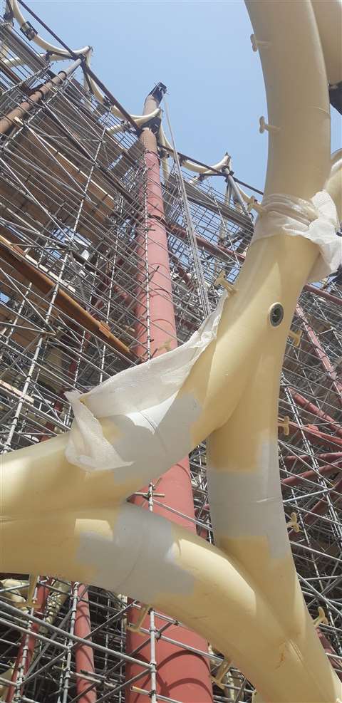 Sarens lifting the dome of the Expo 2020 Stadium in Dubai, UAE